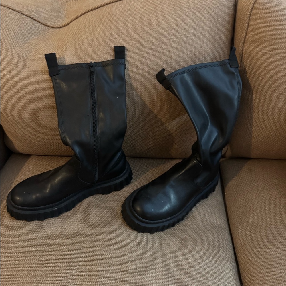 Zara black boots. Worn once  at home only